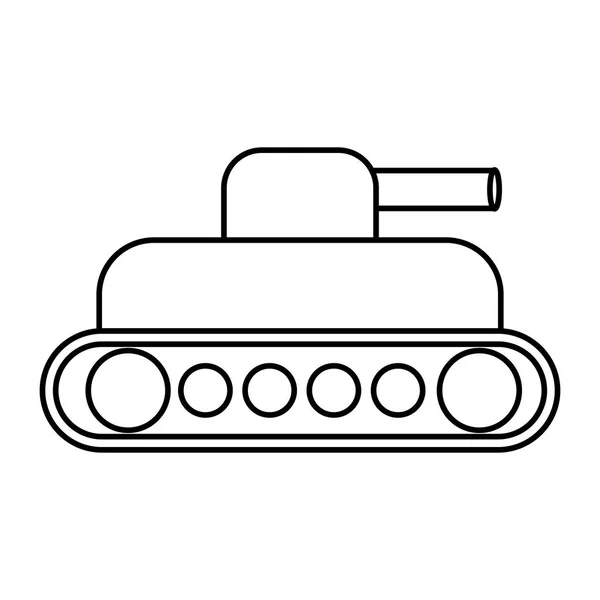 World war battle tank aiming cannon to side — Stock Vector