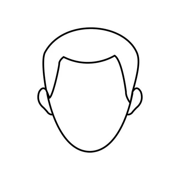 Man face character people contour image — Stock Vector