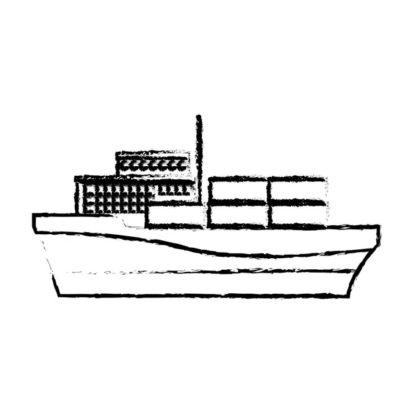 货船运载钢容器交付 — 图库矢量图片