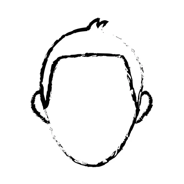 人の顔文字輪郭画像 — ストックベクタ