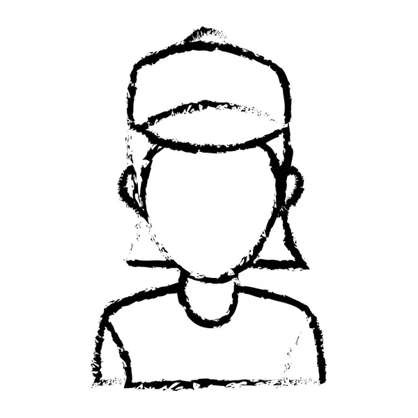 Portrait femme personnage avatar employé icône — Image vectorielle