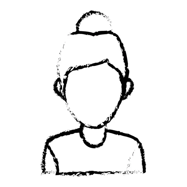 Portrait woman character avatar employee icon — Stock Vector