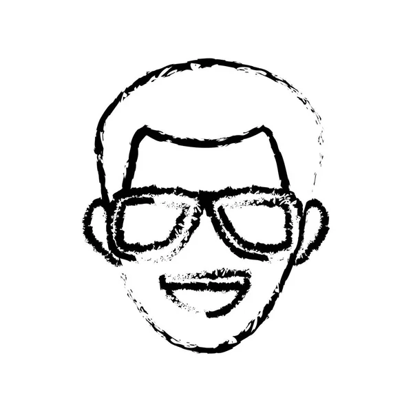 Charakterní muž tvář kontury obrazu — Stockový vektor