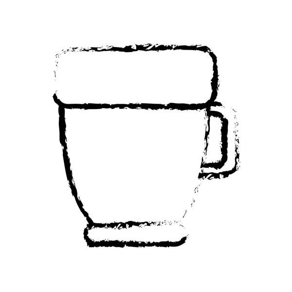 Taza de café porcelana objeto mango icono — Vector de stock