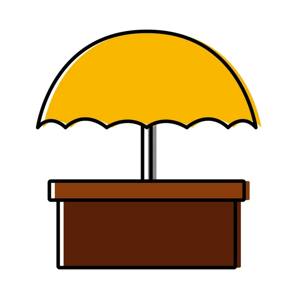 Icono de caja de embalaje con paraguas símbolo paquete de envío — Vector de stock