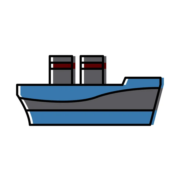 Navio de carga logístico transporte marítimo ícone —  Vetores de Stock
