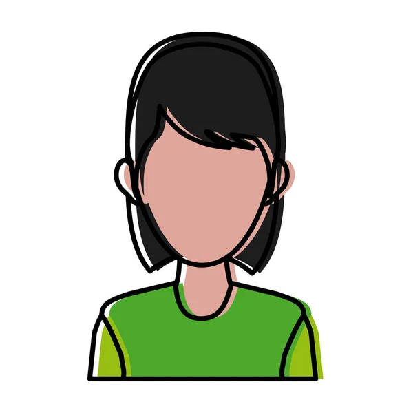 Retrato mujer carácter avatar empleado icono — Vector de stock