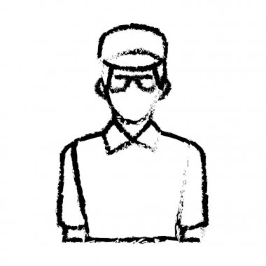 teslimatçı mavi gözlük ve spor kap ile üniforma