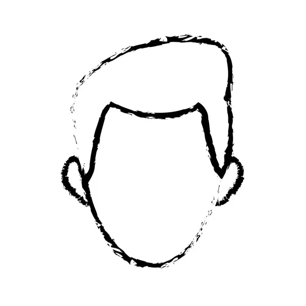 Людина обличчям персонажа люди контурне зображення — стоковий вектор