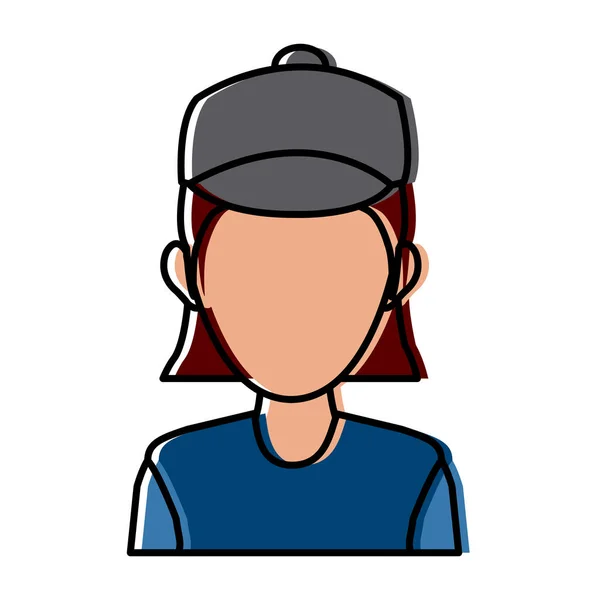 Portrét ženy charakter avatar zaměstnance ikona — Stockový vektor
