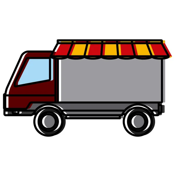 Vehículo comercial entrega camión automóvil — Vector de stock