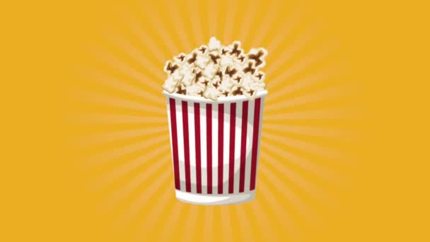 Pop corn and soda cup — Stock Video