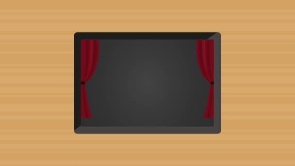 Ver películas en línea desde la tableta — Vídeo de stock