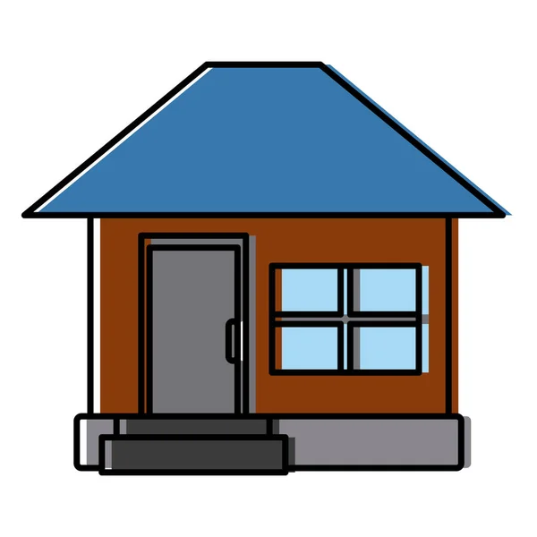 Hausfassade kleine Schritte Architektur-Ikone — Stockvektor