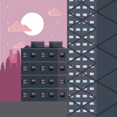 Gece şehir kamyona pixelated