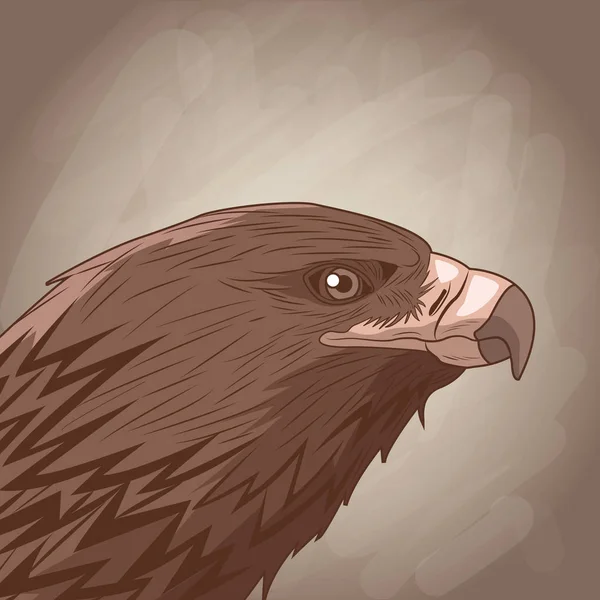 Орел малює на коричневому фоні — стоковий вектор