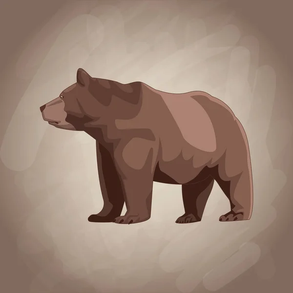 Dibujo de oso sobre fondo marrón — Archivo Imágenes Vectoriales