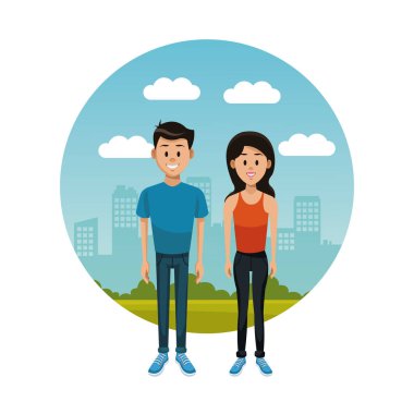 genç bir çift park