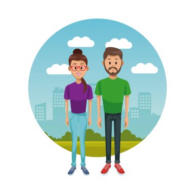 genç bir çift park