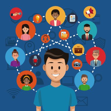 Sosyal medya genç adam