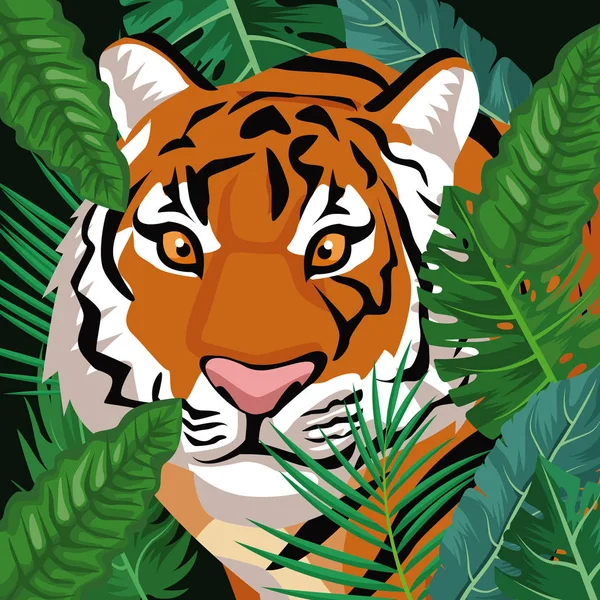 Tygrys w dżungli — Wektor stockowy