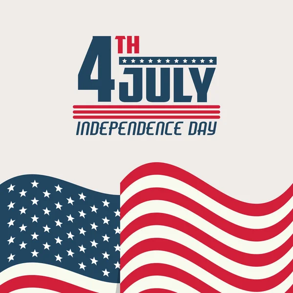 Карточка Дня независимости США — стоковый вектор