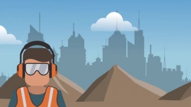 İnşaat alanı üzerinde çalışan