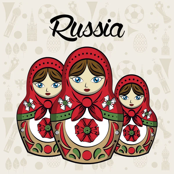 Oroszország 2018 embléma design — Stock Vector