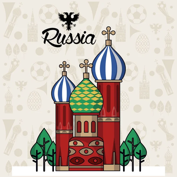 Rusia 2018 emblema de diseño — Vector de stock