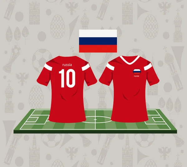 Fútbol Rusia deporte desgaste camiseta — Archivo Imágenes Vectoriales