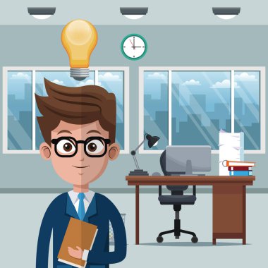İşadamı karikatür ofisi