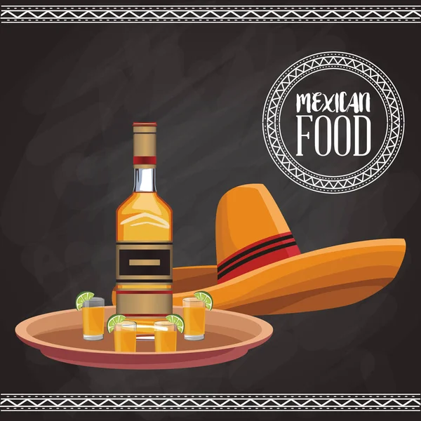 Tarjeta de menú de comida mexicana — Vector de stock