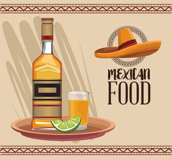 Cartão de menu de comida mexicana — Vetor de Stock