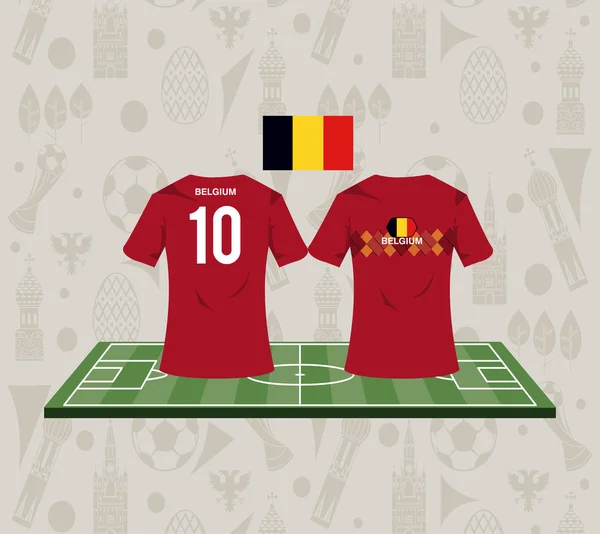Βέλγιο ποδόσφαιρο Αθλητισμός φθορά tshirt — Διανυσματικό Αρχείο