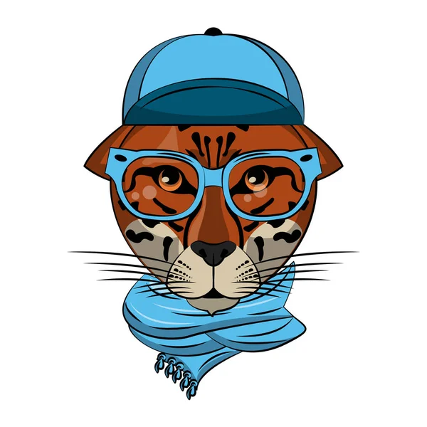 Leopard fajne hipster — Wektor stockowy
