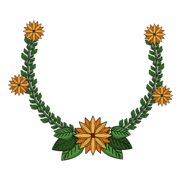 Symbole couronne fleurs — Image vectorielle
