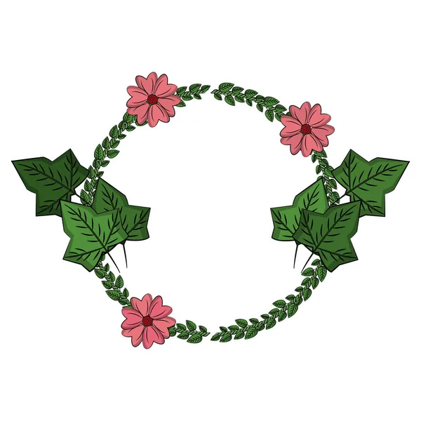 Flowers wreath symbol — Stock Vector