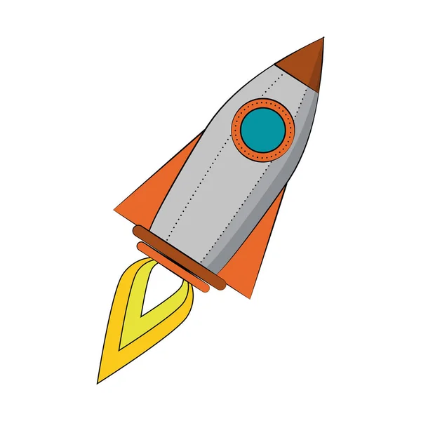 Nave espacial cohete de dibujos animados — Vector de stock