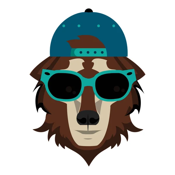 Cool hipster вовк — стоковий вектор