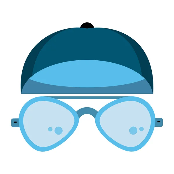 Cool glasses and hat — Stock Vector
