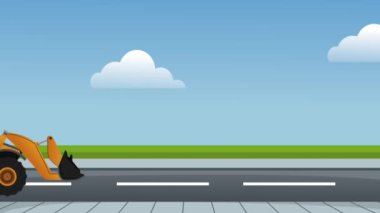 İnşaat araçlar yolda Hd çözünürlüklü