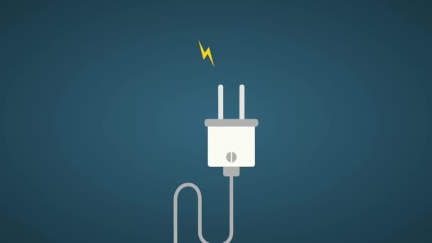 Electric energy in plug HD animation — Stock Video
