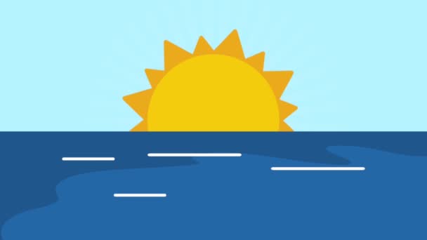 Güneş ve deniz Hd çözünürlüklü — Stok video