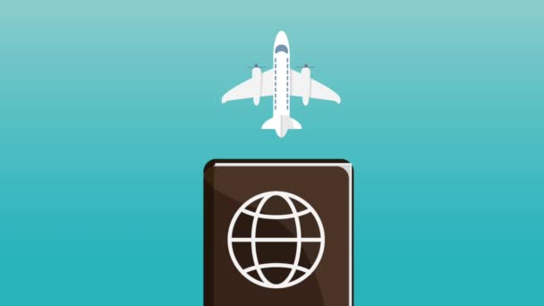 Pasaport ve uçuş Hd çözünürlüklü — Stok video