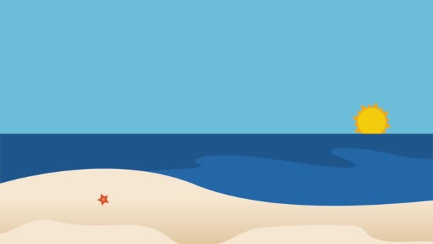 Пляж и лето HD определение — стоковое видео