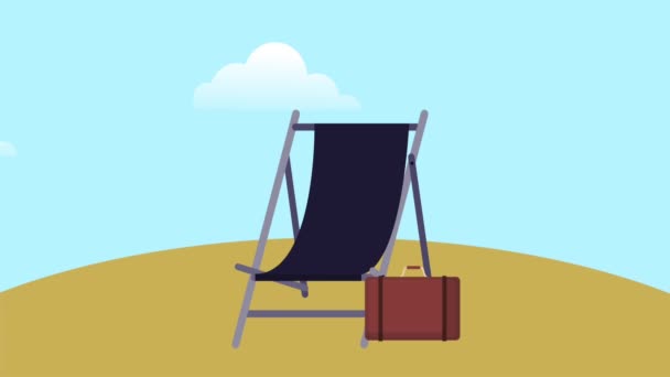 Chaise longue sur la plage définition HD — Video