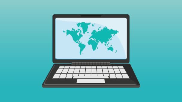 Карта мира онлайн HD определение — стоковое видео