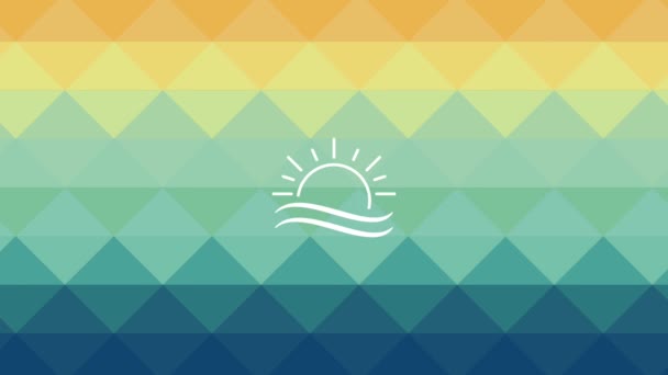 Beach and sun symbol HD definition — Stock Video
