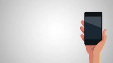 Smartphone ve menü uygulamaları animasyon ile el