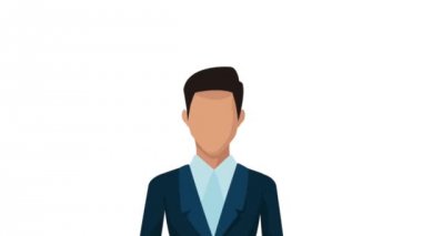 ampul animasyon ile Smartphone kullanarak iş adamı